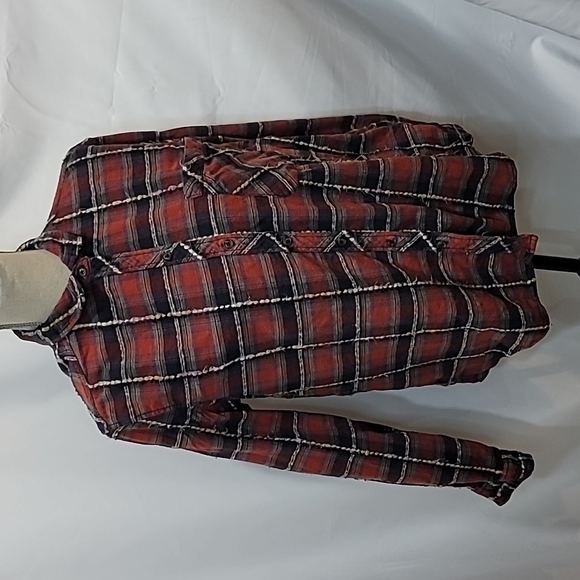 Bdg Urban Outfitters Plaid Yarn Detailed Ribbing Button Down - Picture 1 of 9